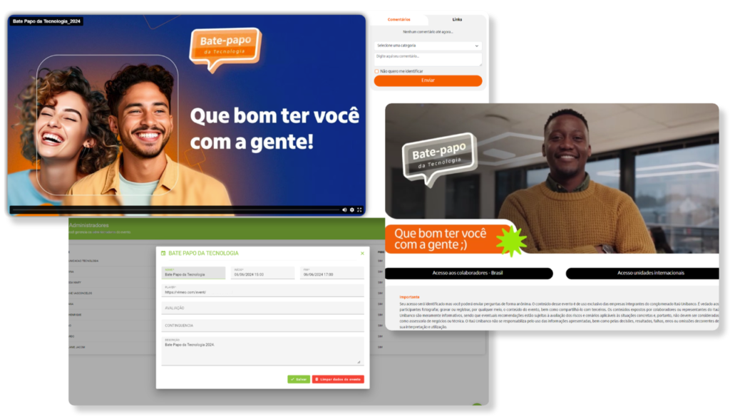 Plataforma de transmissão de eventos híbridos e digitais personalizável