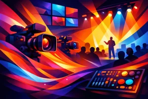 Produção multicâmera para evento corporativo